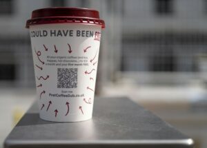 coffee cup with qr code